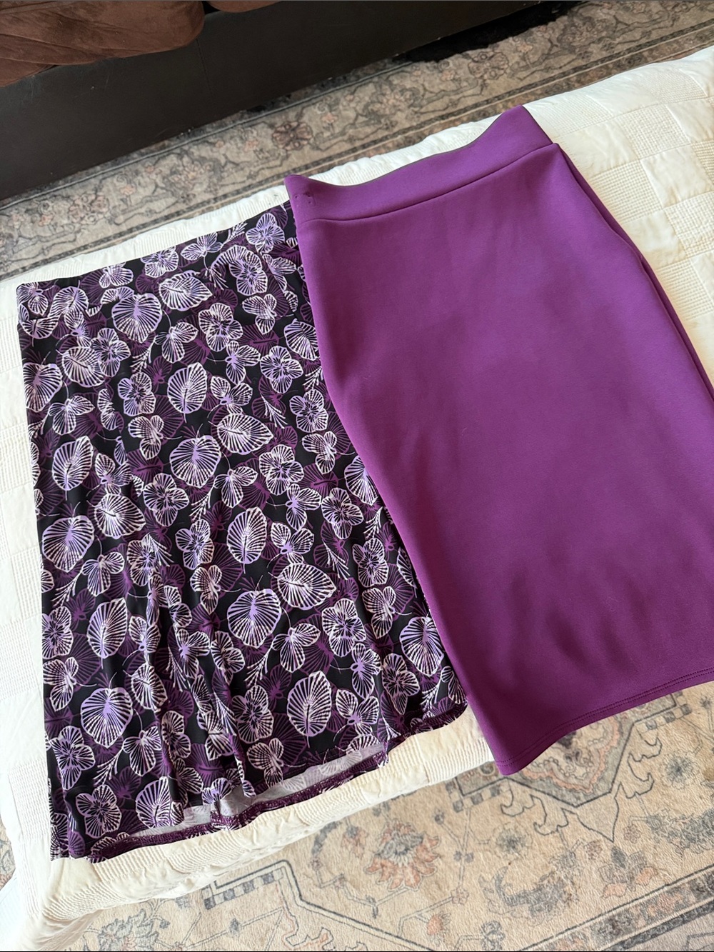 Sag Harbor Purple A-Line and Pencil Skirts - Solid & Printed Purple